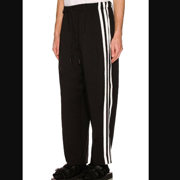 Y-3 Black ES Track Pants Three-Stripe XXL US 40 NWT $350